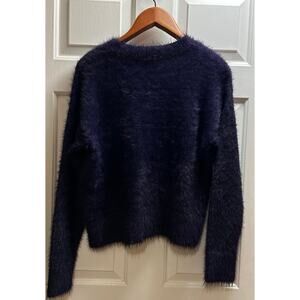 Sanctuary Fuzzy Soft Crew Neck Pullover Sweater in Amethyst Purple, Size S